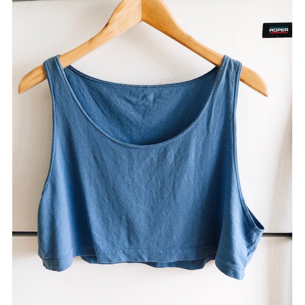 American Apparel Loose Crop Tank, Blue